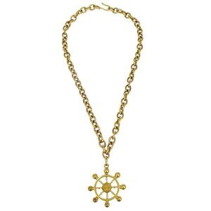 Chanel Rudder Chain Pendant Necklace Gold 94P 125327
